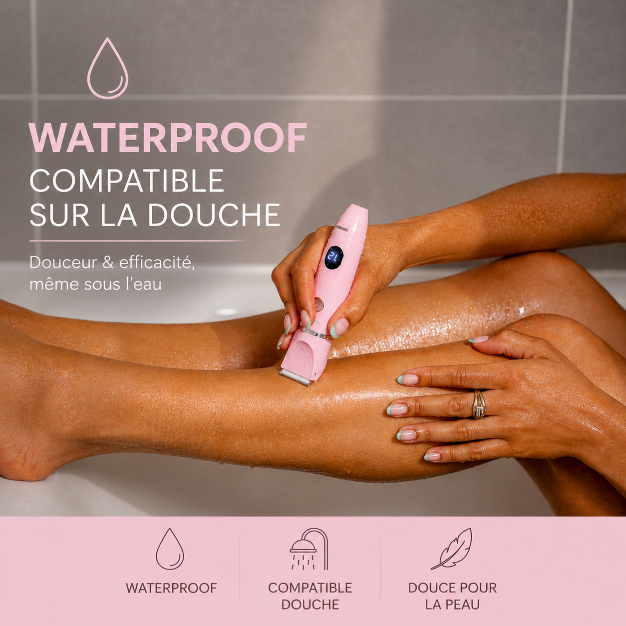 Rasoir Intime Électrique 3-en-1 RosaSkin | Sans Coupure & Anti-Irritation