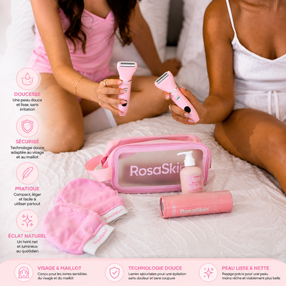 Rasoir Intime Électrique 3-en-1 RosaSkin | Sans Coupure & Anti-Irritation