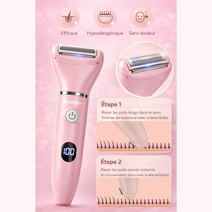 Rasoir Intime Électrique 3-en-1 RosaSkin | Sans Coupure & Anti-Irritation